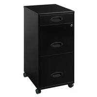 Space Solutions Black 3-drawer Mobile File Cabinet