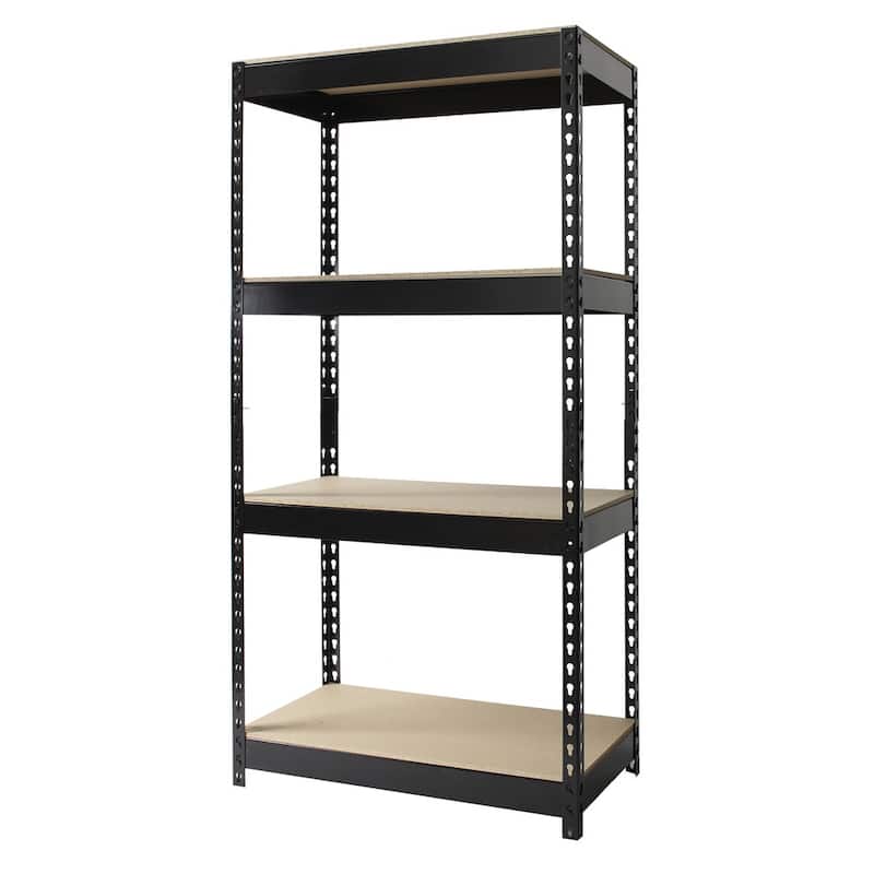Iron Horse 3800 lb Riveted Shelving, 4-Shelf, 60"Hx30"Wx16"D, Black