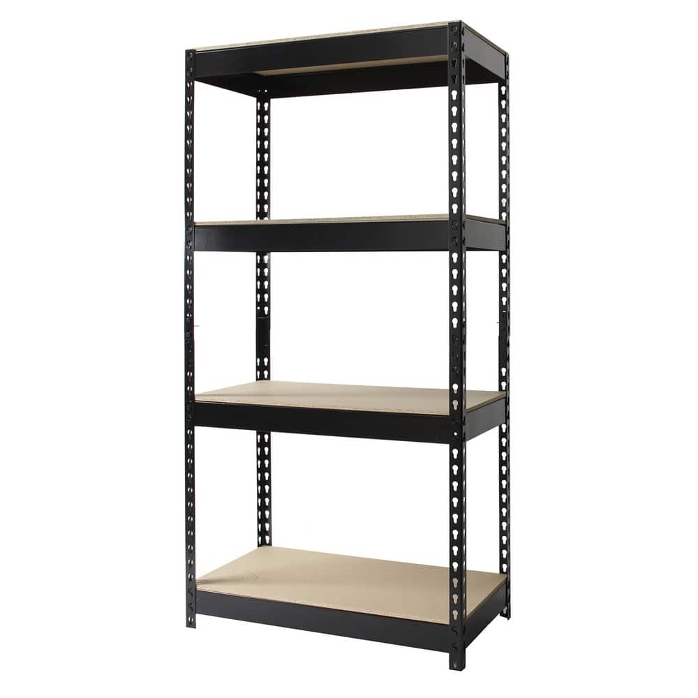 Iron Horse 3800 lb Riveted Shelving, 4-Shelf, 60"Hx30"Wx16"D, Black