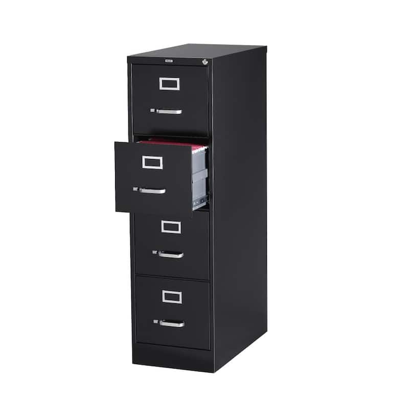 Hirsh 25" Deep 4-drawer Letter-size Commercial Vertical File Cabinet - Black