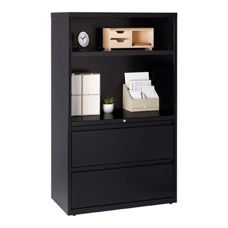 Hirsh HL8000 Combo Lateral File Cabinet, 36" Wide 2-drawer 2-shelf