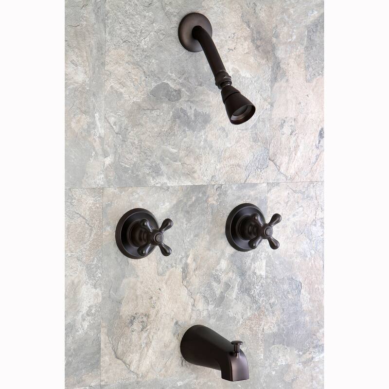 Kingston Brass Knight Double-Handle Tub and Shower Faucet