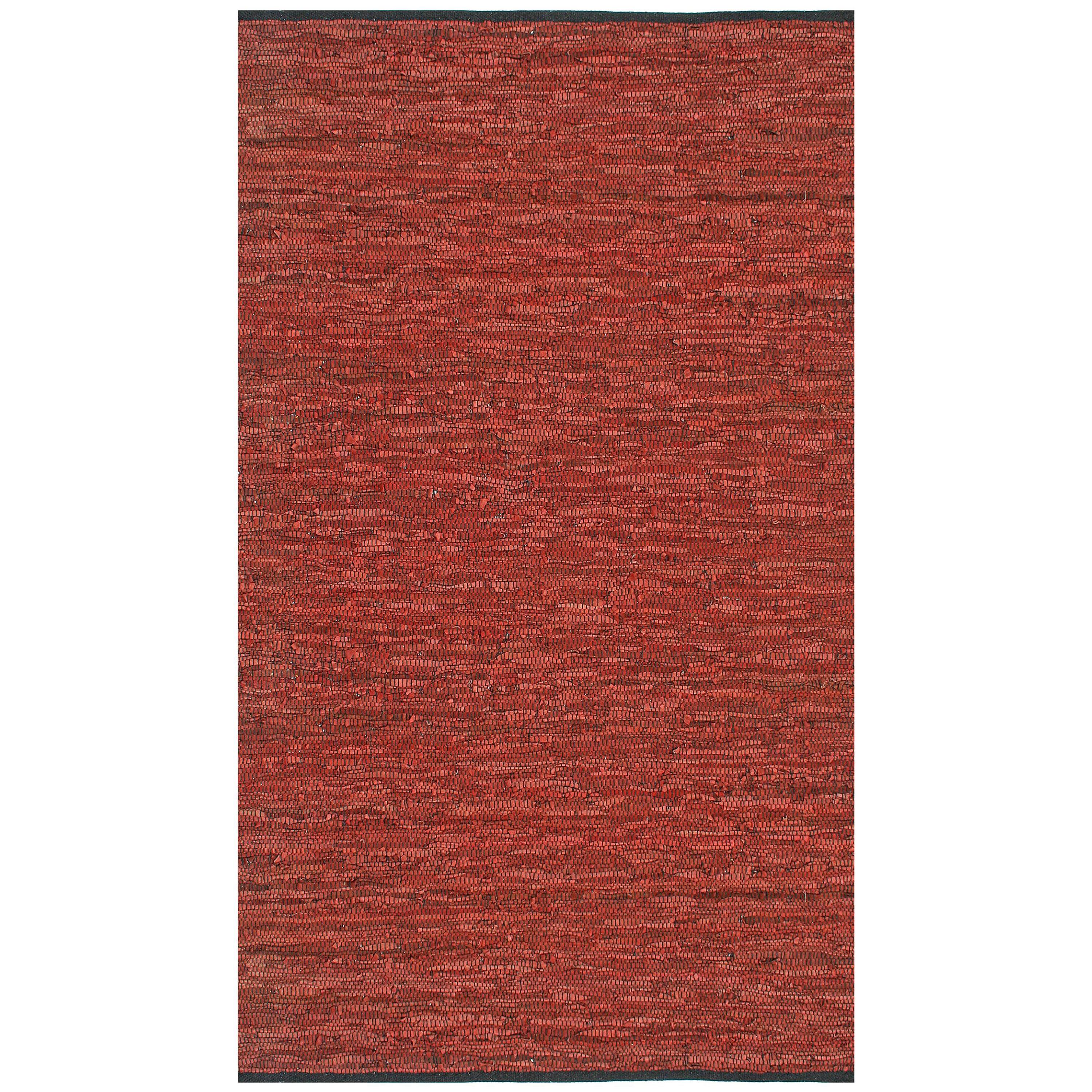 Hand woven Matador Copper Leather Rug (4 X 6)