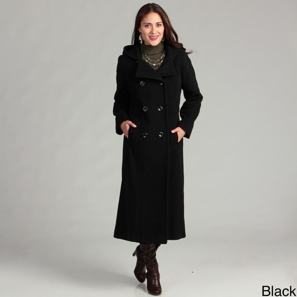 anne klein black wool coat