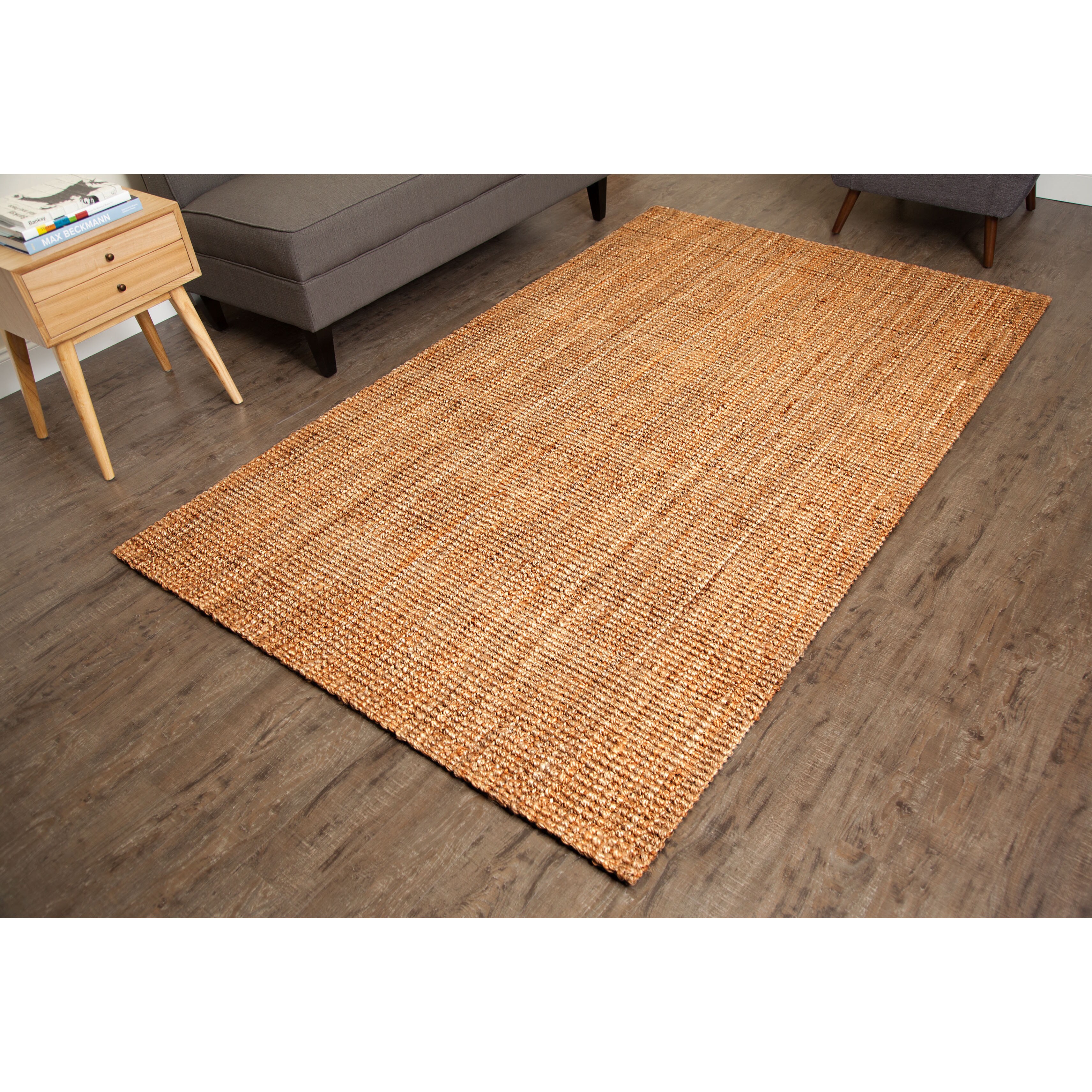 Shop Jani Sahara Natural Boucle Jute Rug 4' x 6' Free Shipping