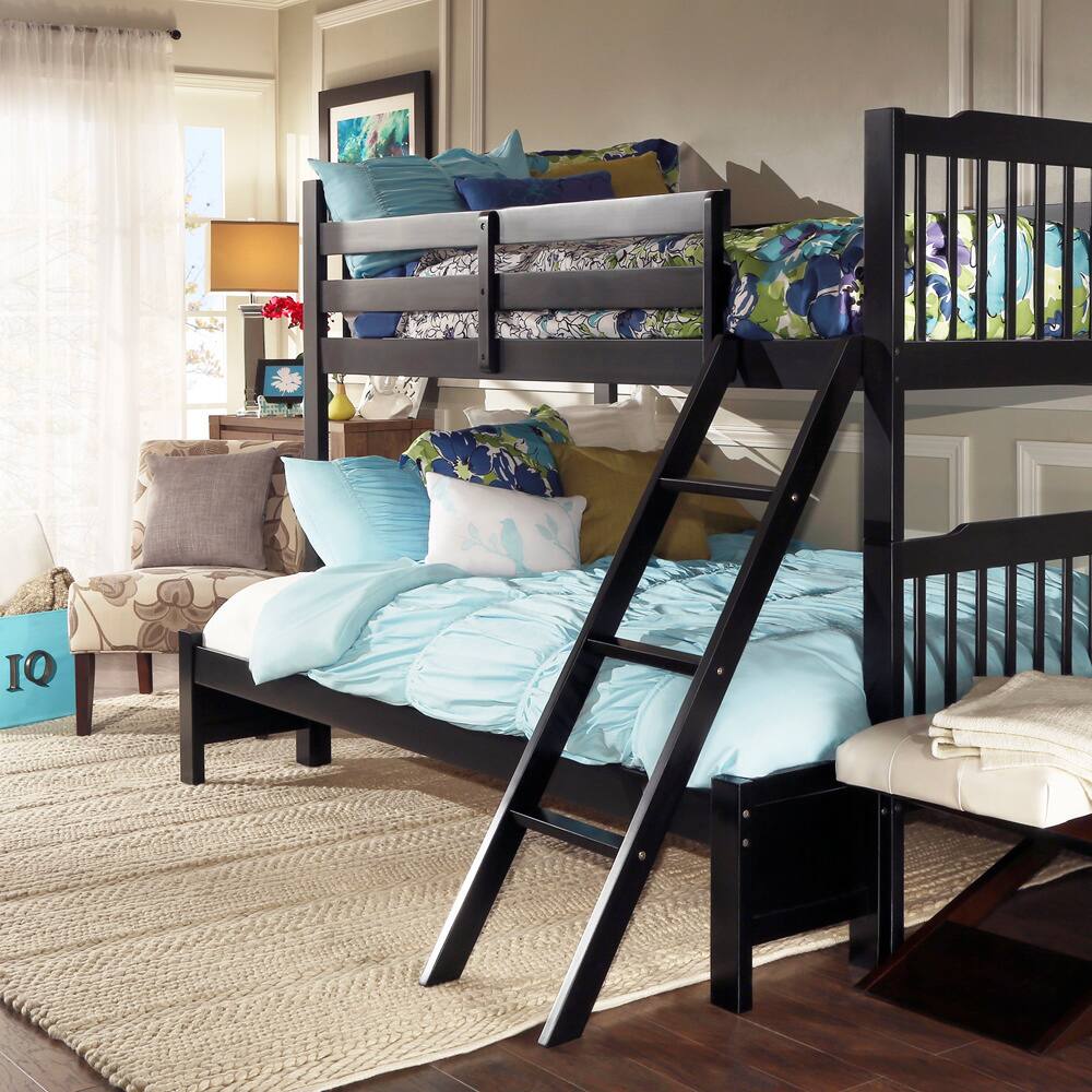 TRIBECCA HOME Simone Black Twin and Full Bunk Bed