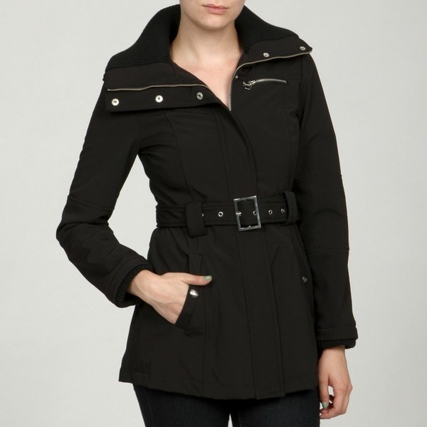 Miss Sixty Women's Black Belted Raincoat FINAL SALE Miss Sixty Coats