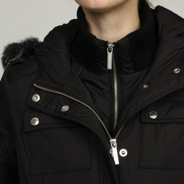 Black Down-filled Faux Fur Coat 