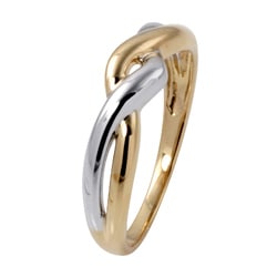 PalmBeach 10k Two-tone Gold Twist Ring Tailored - Overstock Shopping ...