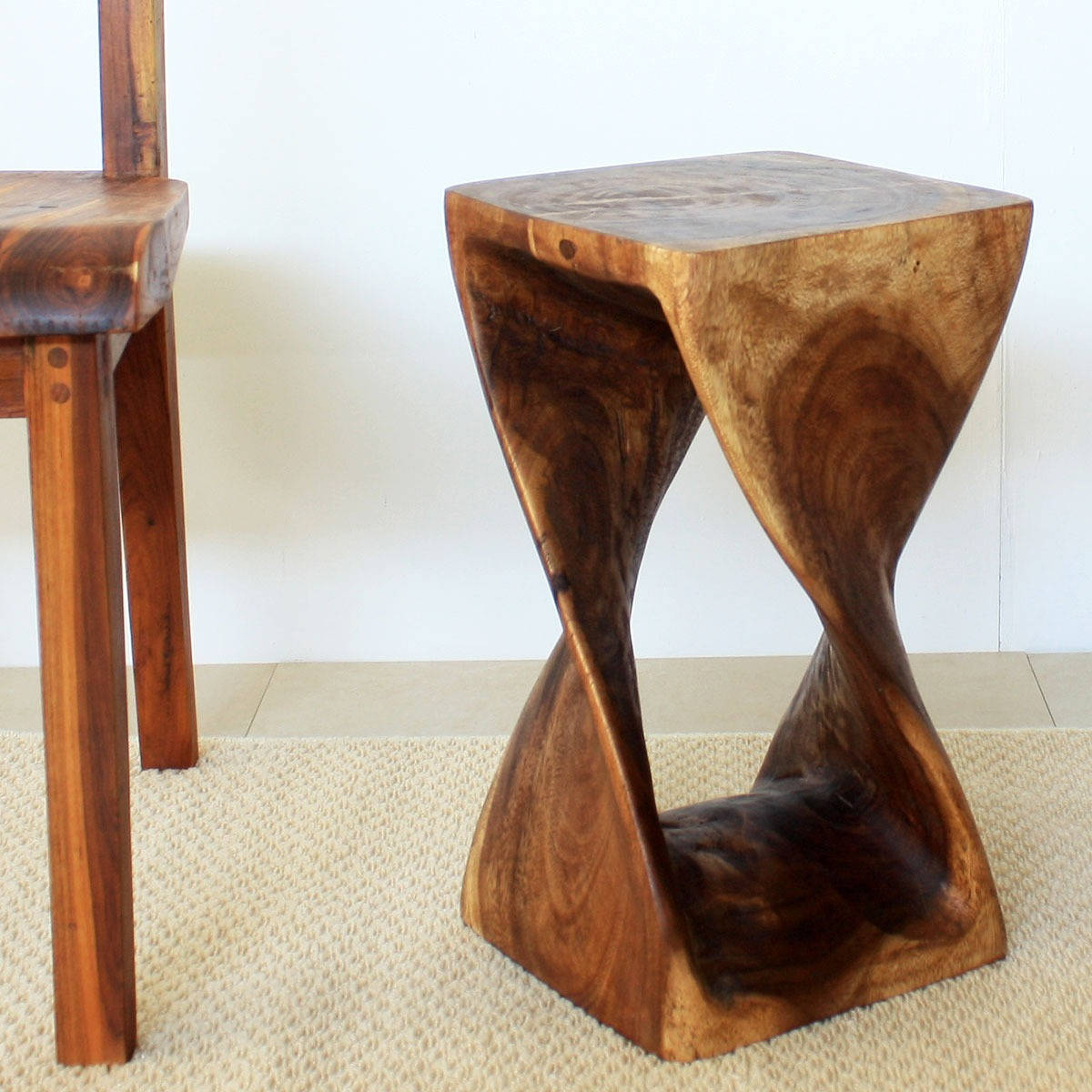 Shop Handmade Wood Twist Stool End Table Thailand 10 X 10 X 18 On Sale Overstock 5866648