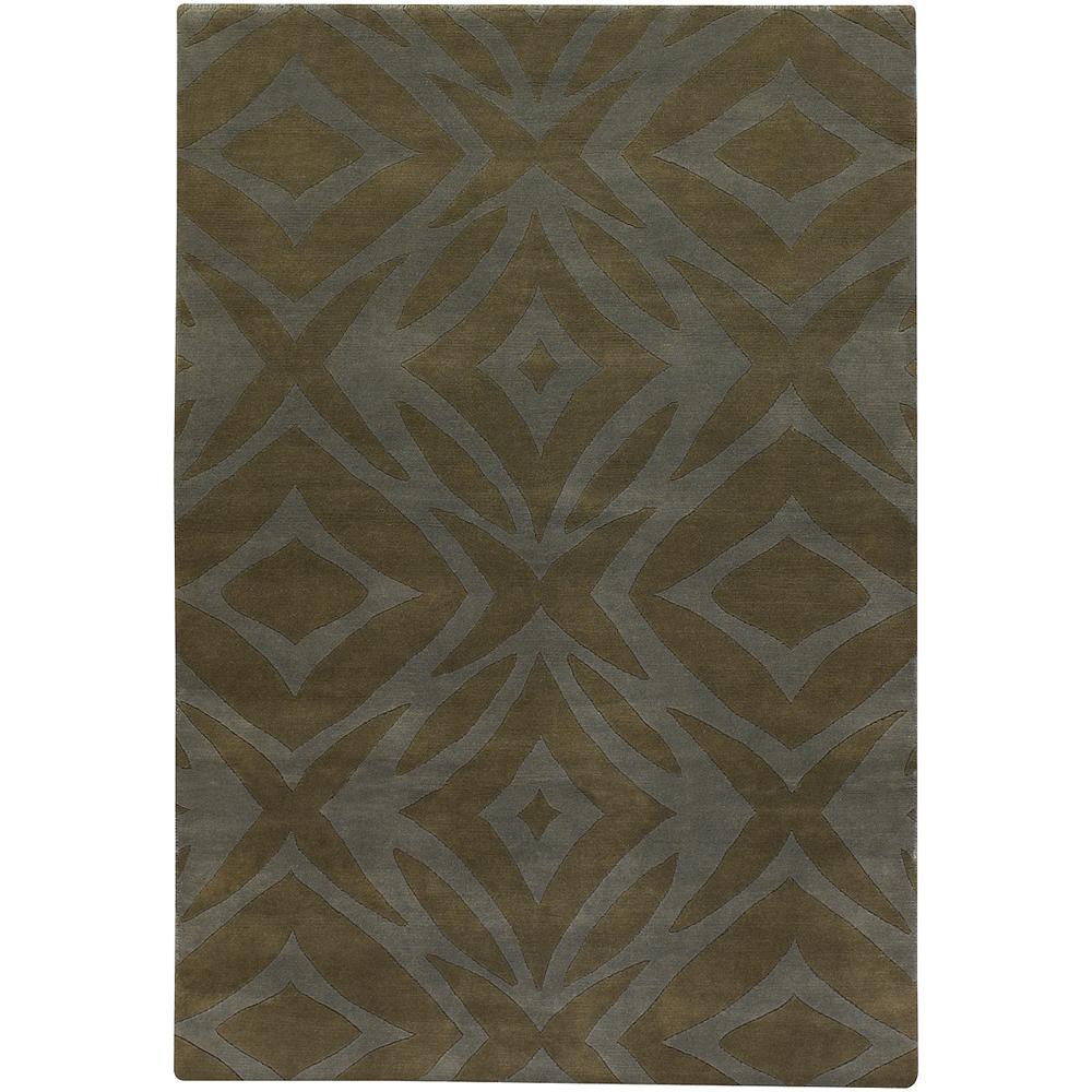 Hand knotted Mandara Green New Zealand Wool Rug (9 X 13)