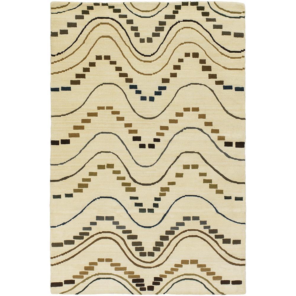 Hand knotted Mandara Gold New Zealand Wool Rug (9 X 13)