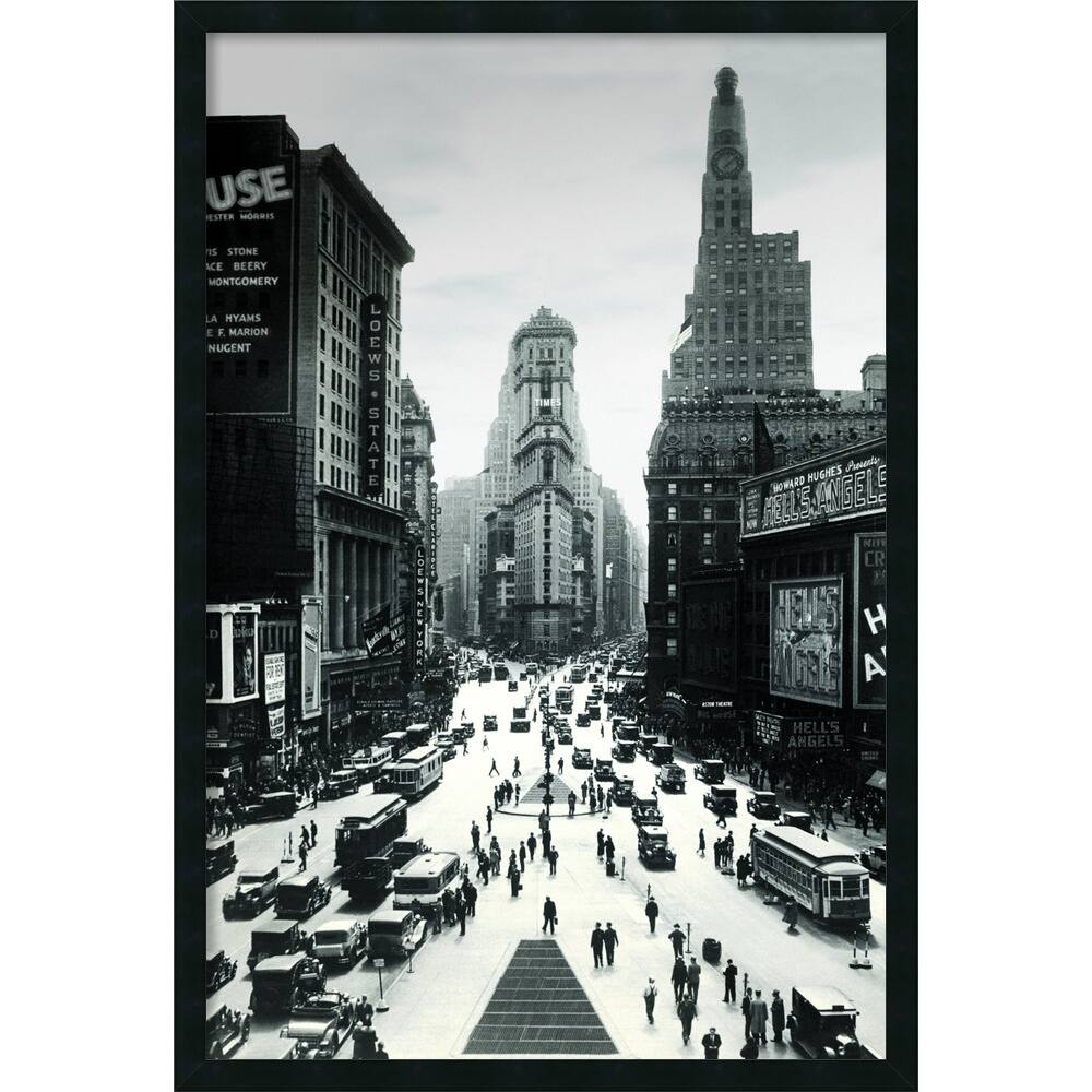 Times Square' Framed Art Print with Gel Coated Finish