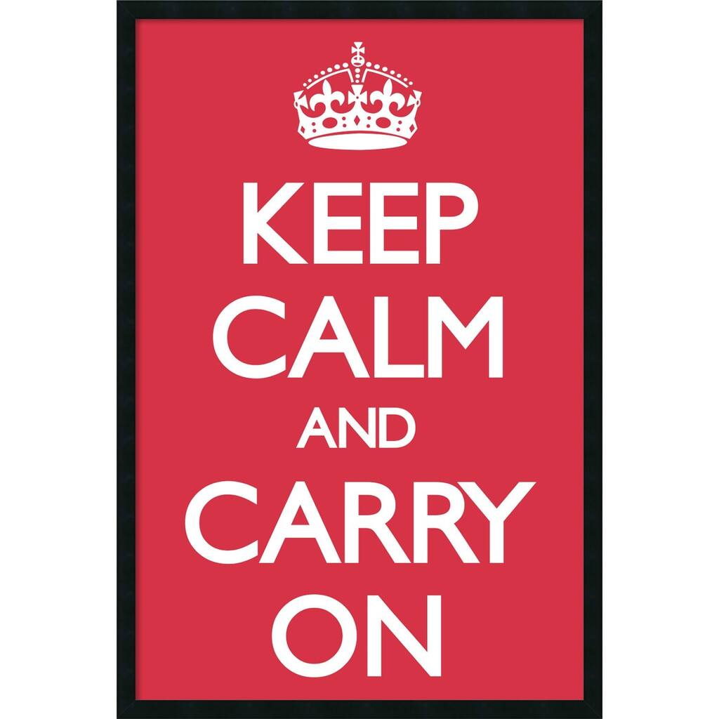 Framed Art Print Keep Calm (Red) by Vintage Repro 26 x 38-inch