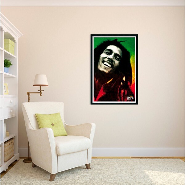 Bob Marley - Paint' Framed Art Print with Gel Coated Finish - Bed