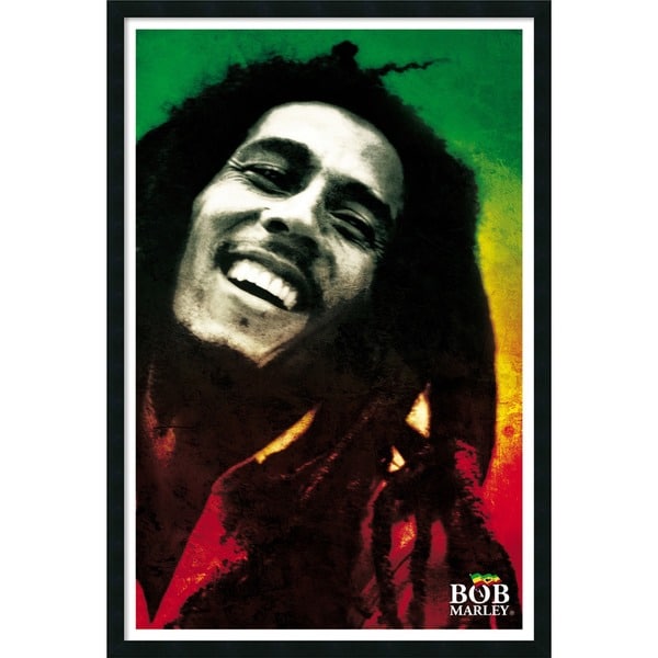 BOB Marley アートプリント Bob Marley - Paint' Framed Art Print with Gel Coated Finish - Bed