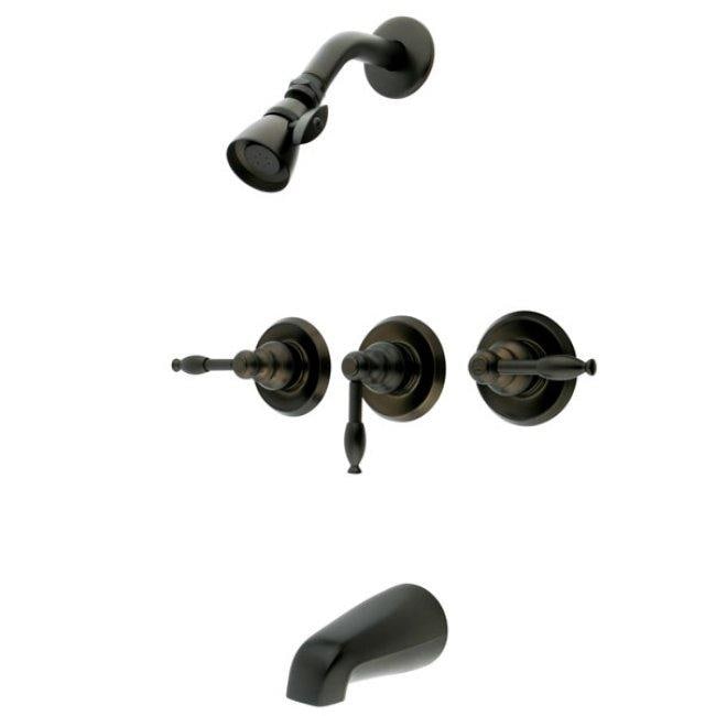 Shop Triple Handle Oil Rubbed Bronze Tub Shower Faucet