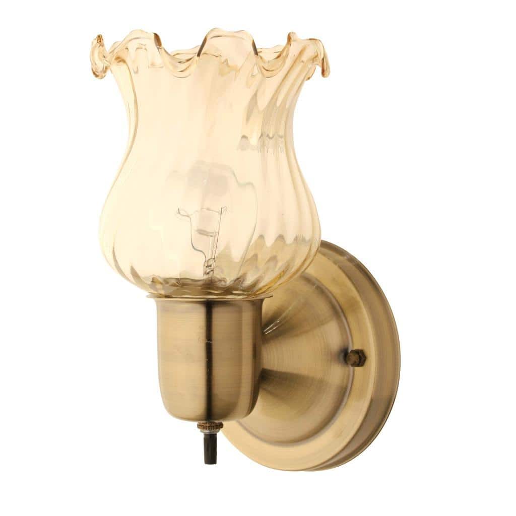 Transitional 1-light Antique Brass Wall Sconce
