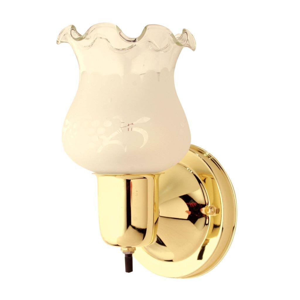 Transitional 1-Light 75-Watt Polished Brass Wall Sconce