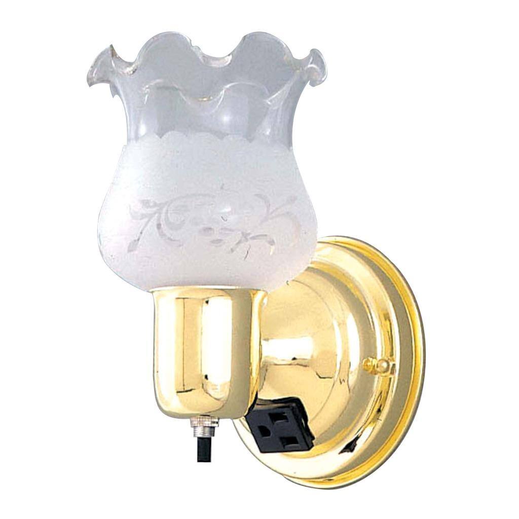 Transitional 1-light Polished Brass Wall Sconce