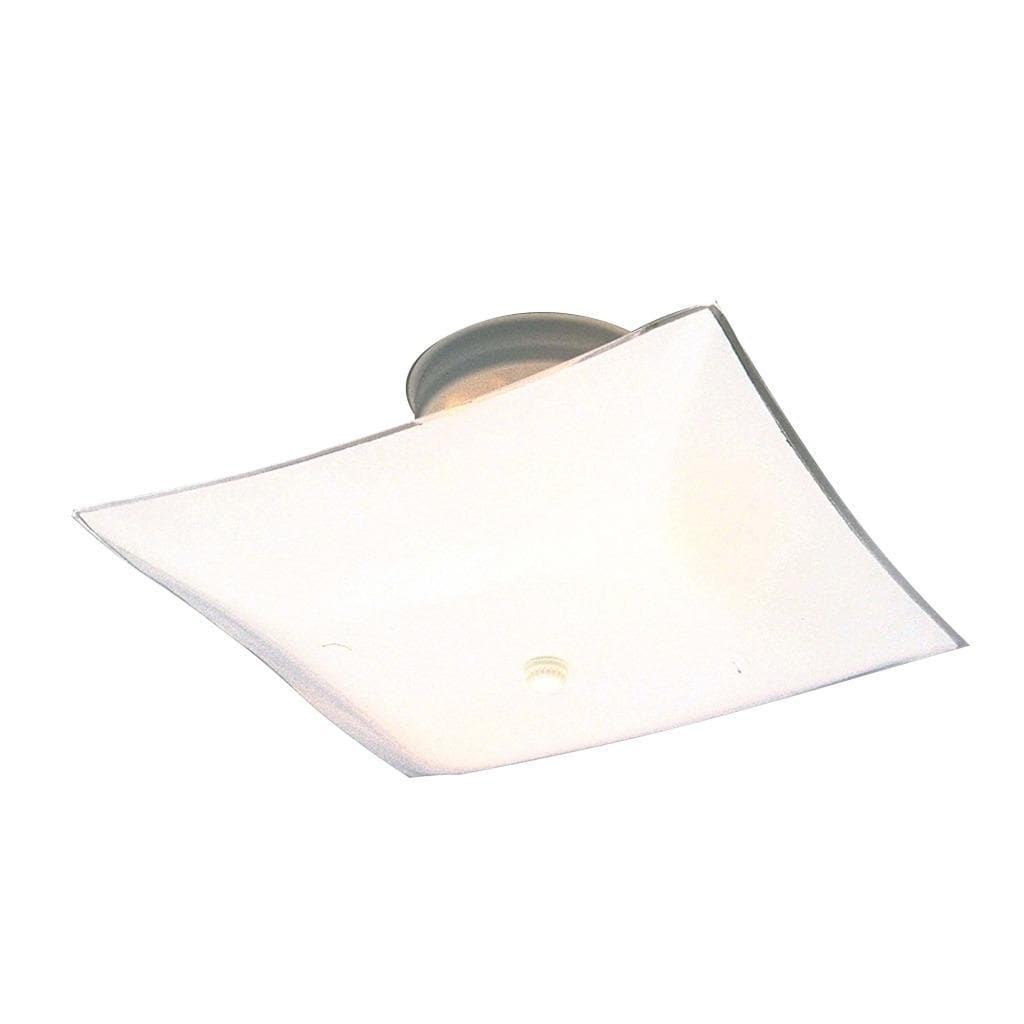 Transitional White 2 light Flush Dish Fixture