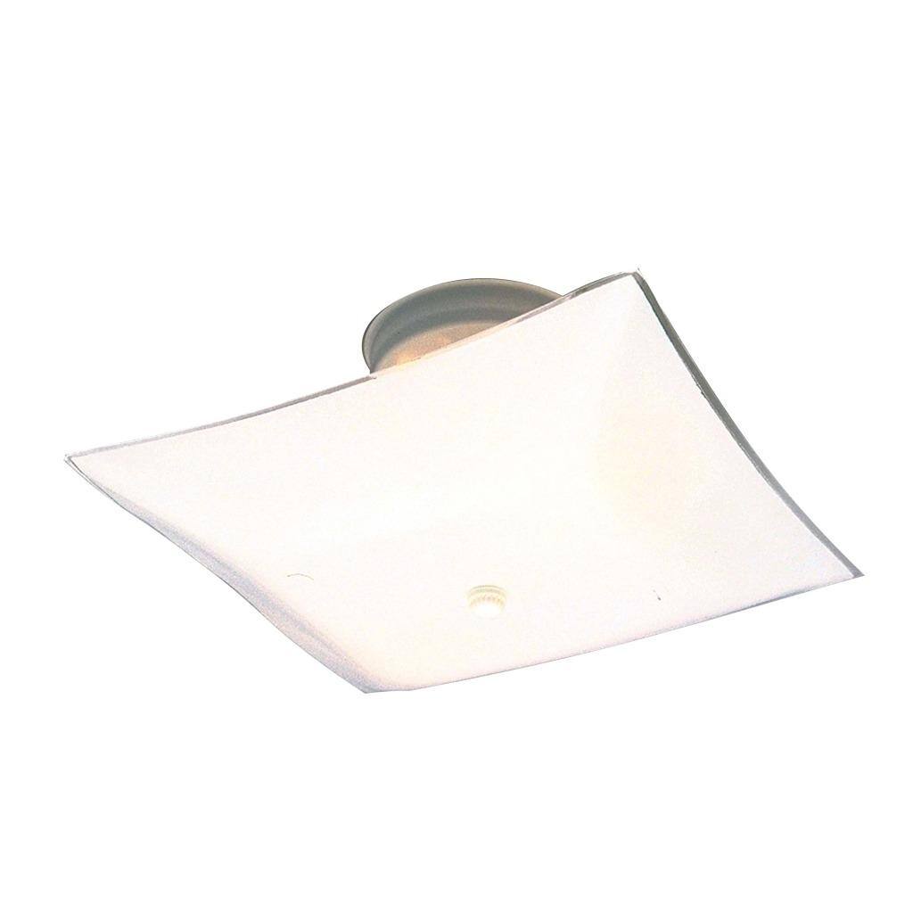 Transitional White 2-Light Flush Dish Fixture