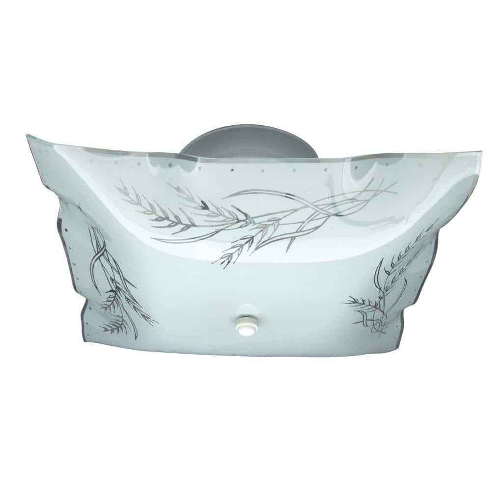 Transitional White Wheat 2-light Flush Dish