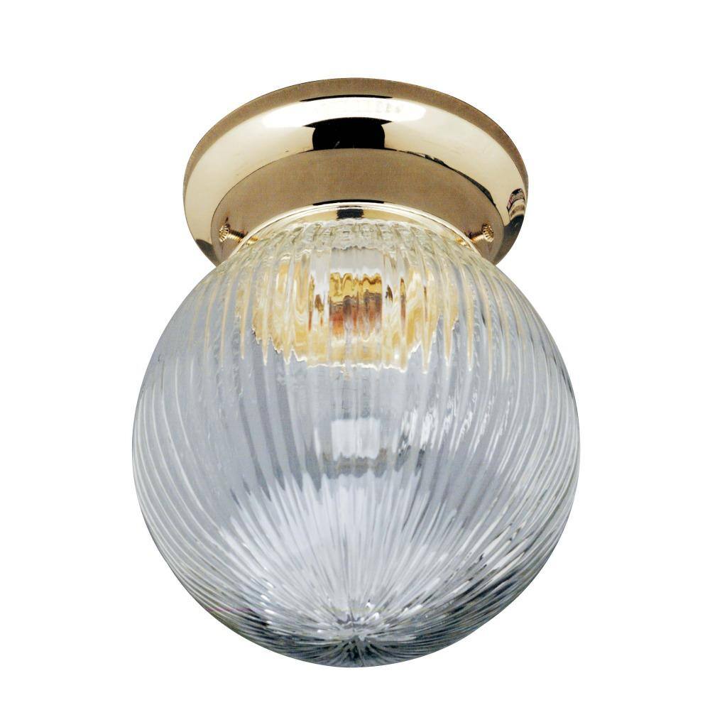 Transitional Polished Brass One-Light Indoor Flush Sconce