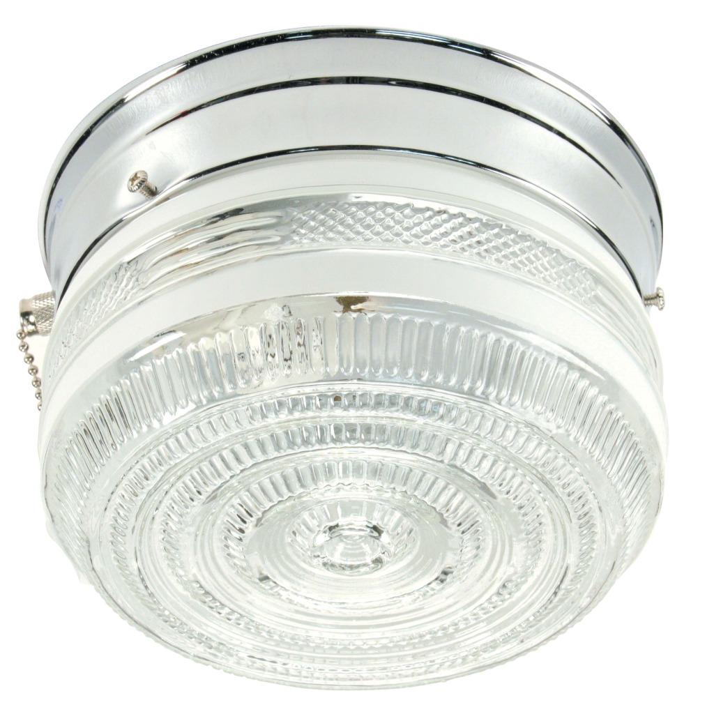 Transitional Chrome 1 light Flush Sconce