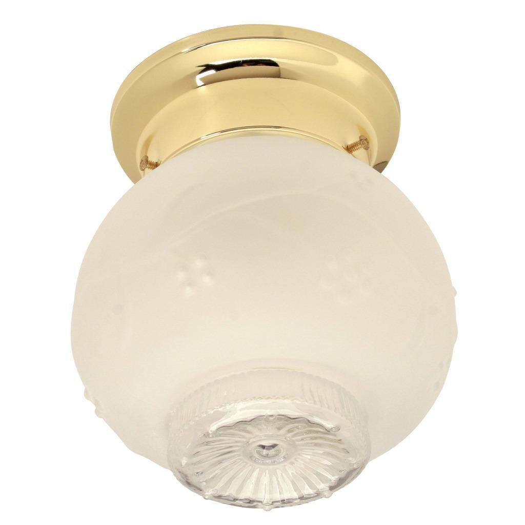 Transitional Polished Brass 1-light Flush Sconce