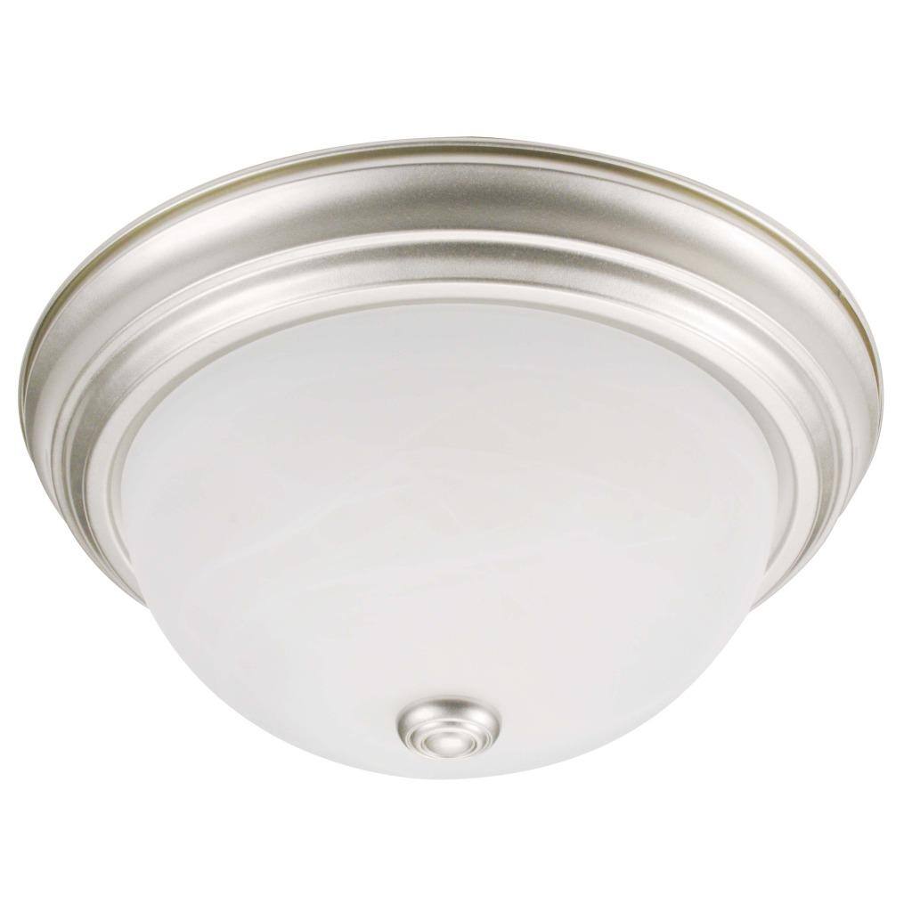 Transitional 1-light Silver Mist Flush-mount Fixture