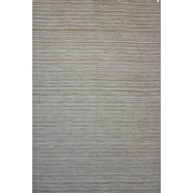 Hand-knotted Mediterranean Green Stripe Wool Rug (8' x 10') - 8' x 10'/Surplus