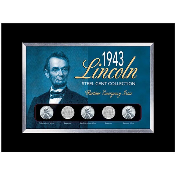 American Coin Treasures Framed 1943 Lincoln Steel Penny Collection