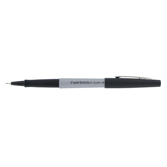 Papermate Flair Black Porous Point Stick Liquid Pens (Pack of 12 ...