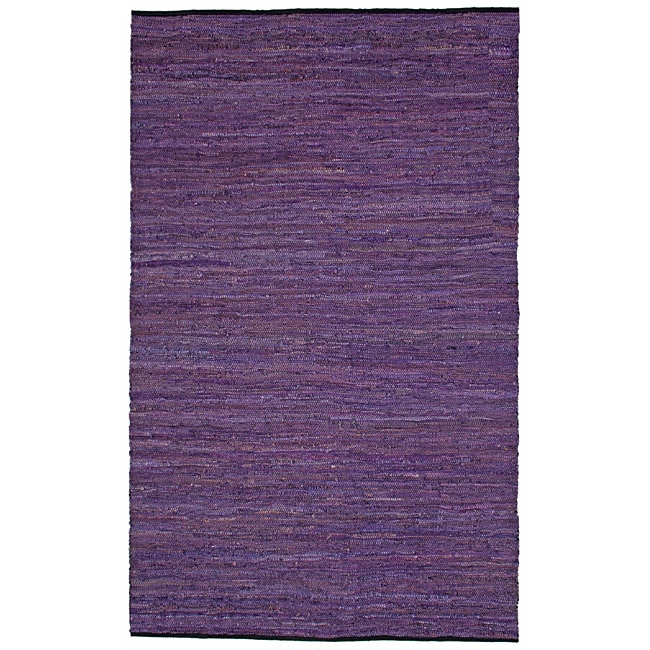 Purple Matador Hand woven Leather Rug (8 X 10)