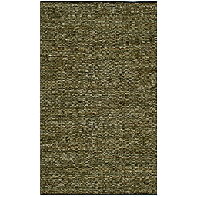 Matador Green Hand woven Leather Rug (8 X 10)