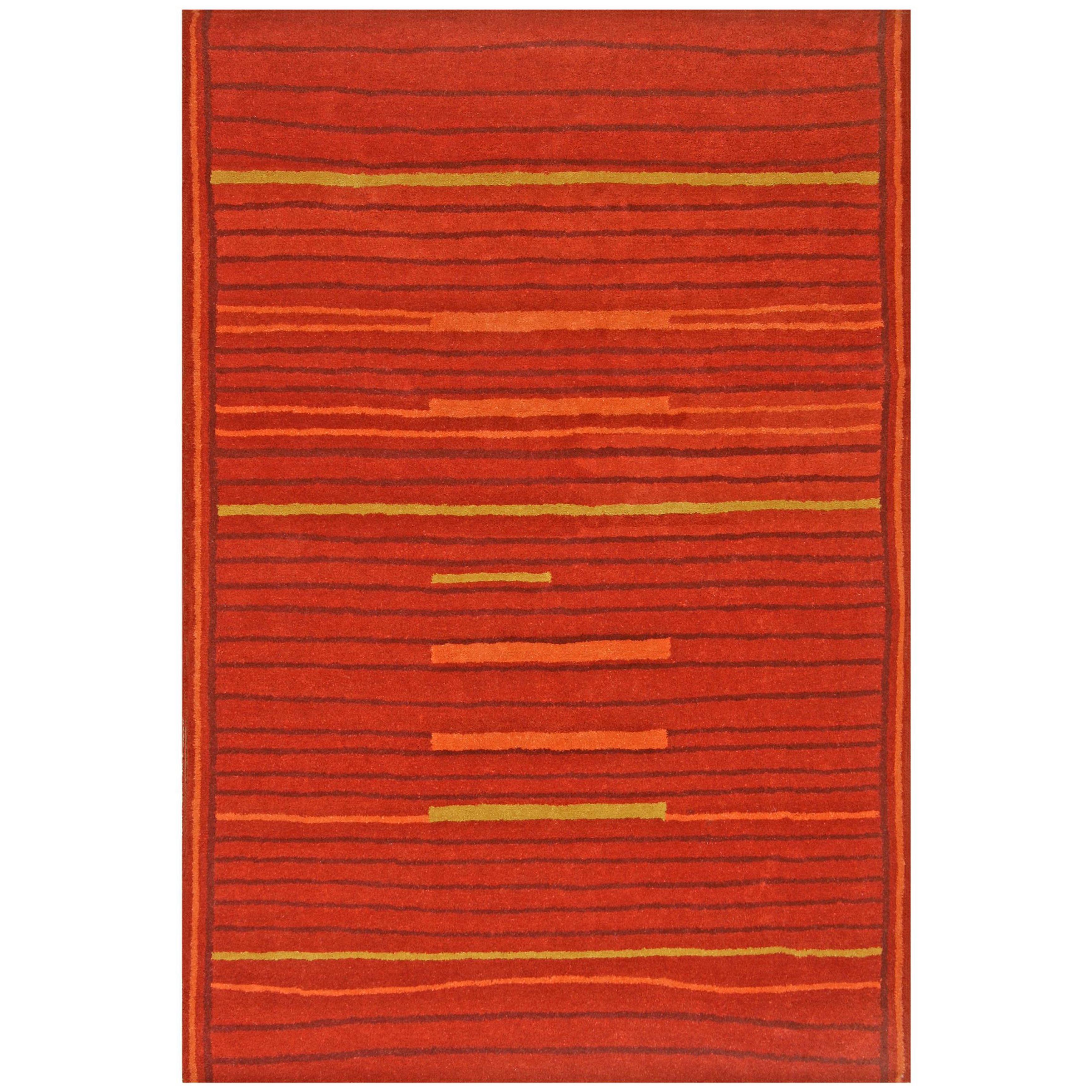 Hand tufted Lineage Orange Wool Rug (4 X 6)