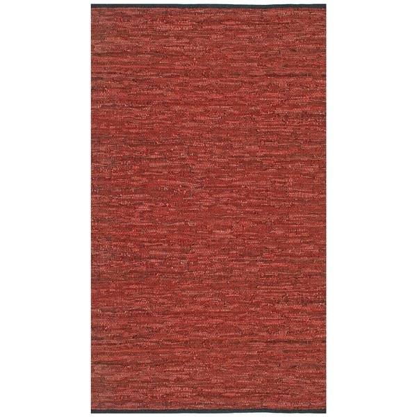 Hand-woven Matador Copper Leather Rug (8' x 10') - 8' x 10'
