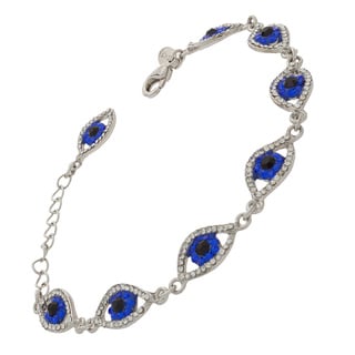 La Preciosa Silvertone Purple Crystal Bead Charm Bracelet   14094902