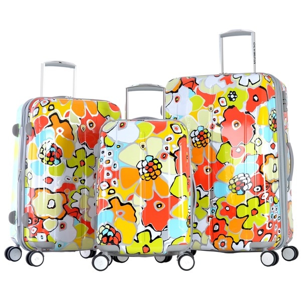 Shop Olympia Blossom 3-piece Expandable Fashion Hardside Spinner ...