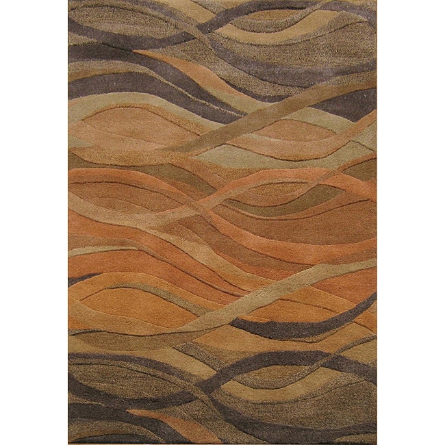 Alliyah Handmade New Zeeland Blend Classic Multicolor Wool Area Rug (4 X 6)