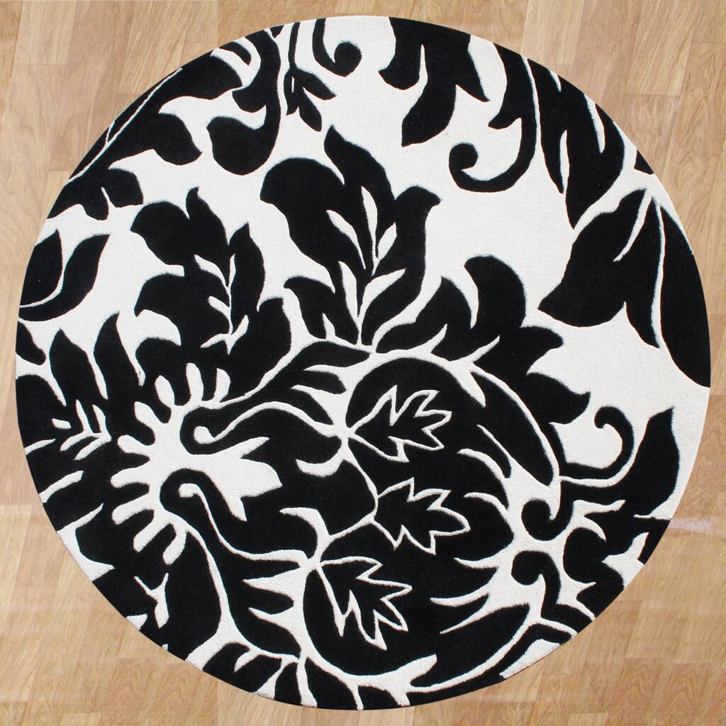 Alliyah Handmade Off-White New Zealand Blend Wool Rug (6' Round) - 6' x 6' Round