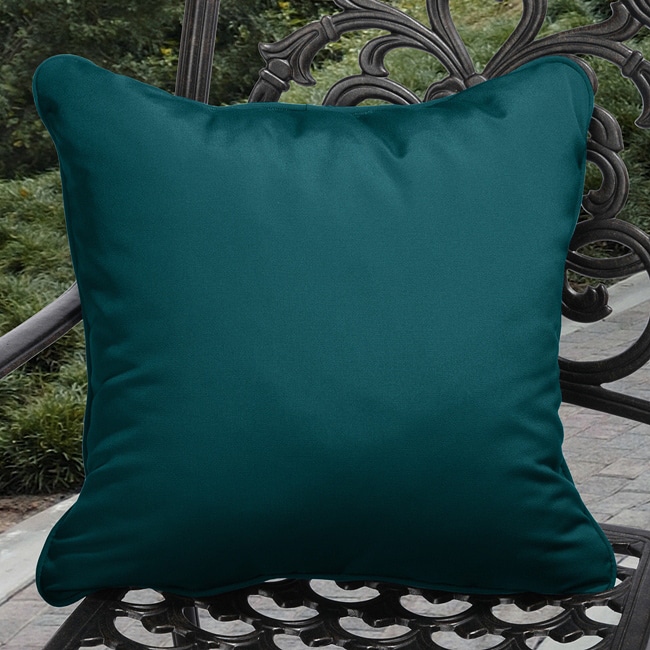 Clara Indoor Outdoor Canvas Teal Pillows Made With Sunbrella Clara Indoor Outdoor Canvas Teal