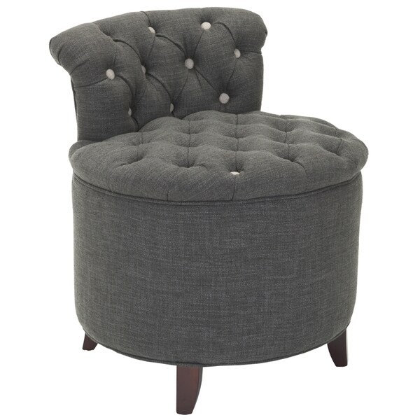 Safavieh Toulon Tufted Grey Vanity Stool