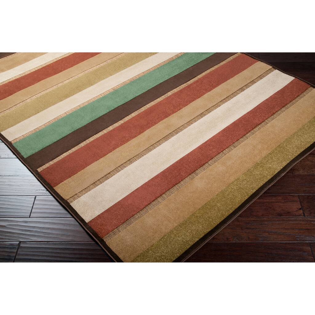 Woven Warm Stripes Indoor/Outdoor Area Rug - 2'6" x 7'10" Runner