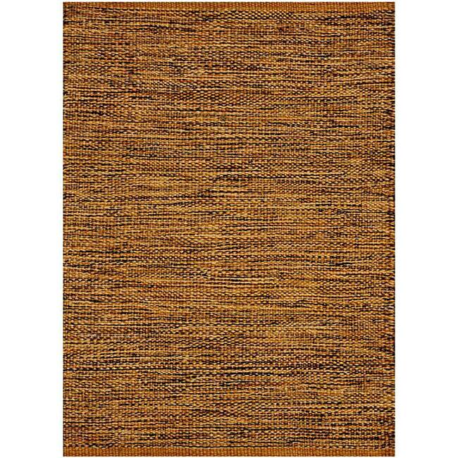 Hand-woven Natural/Black Jute-blend Rug (6' x 9')