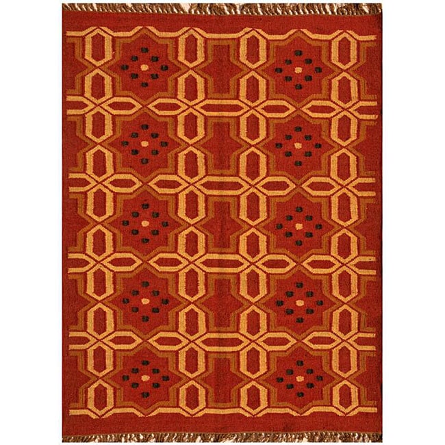 Hand woven Kilim Transitional Wool Rug (6 X 9)