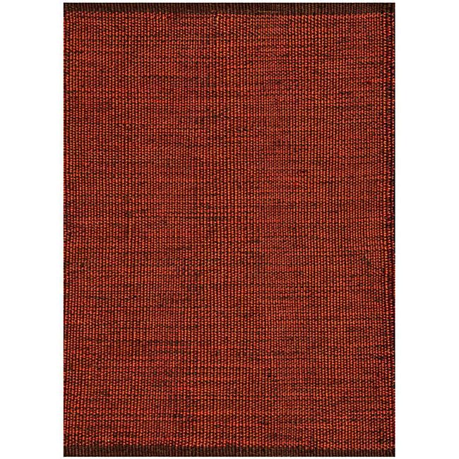 Hand woven Burgundy Jute Rug (5x 8)