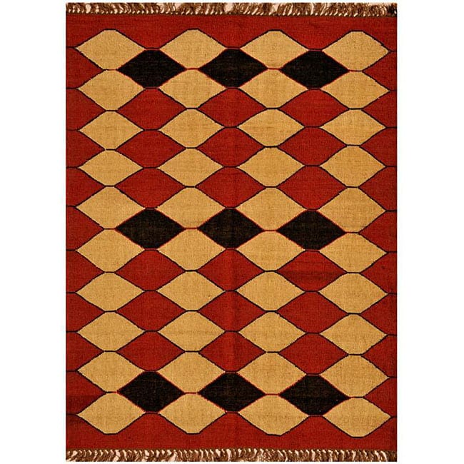 Hand-woven Kilim Wool Rug (4' x 6') - 4' x 6'