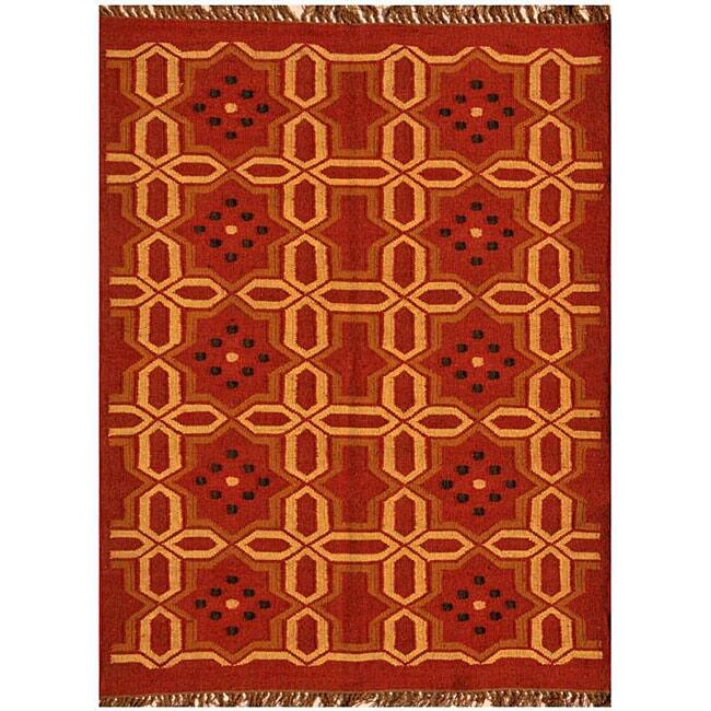 Hand-woven Kilim Wool Rug (8' x 11') - 8' x 11'